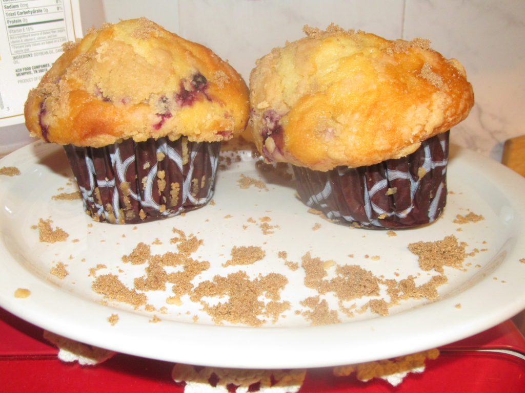 muffins de arándanos y lino