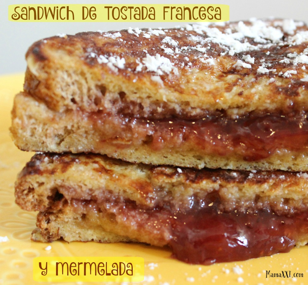 sandwich de tostada francesa y mermelada #receta