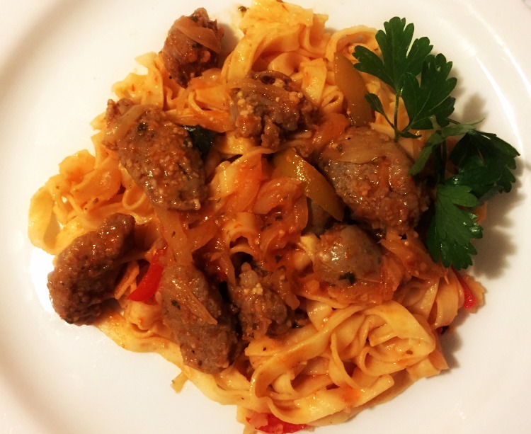 Receta Fideos con Chorizos y pimientos