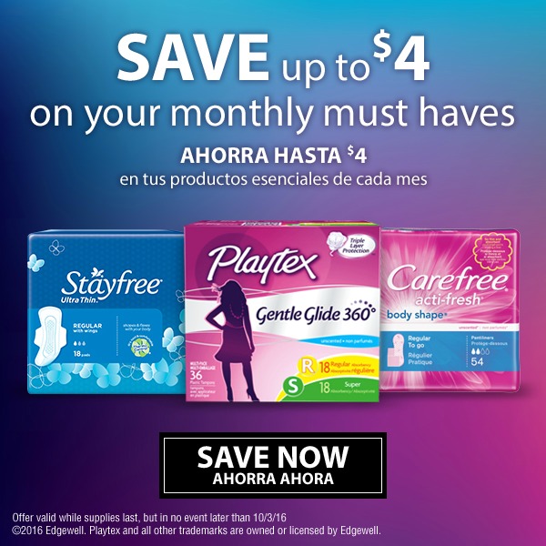 Playtex Stayfree Coupons