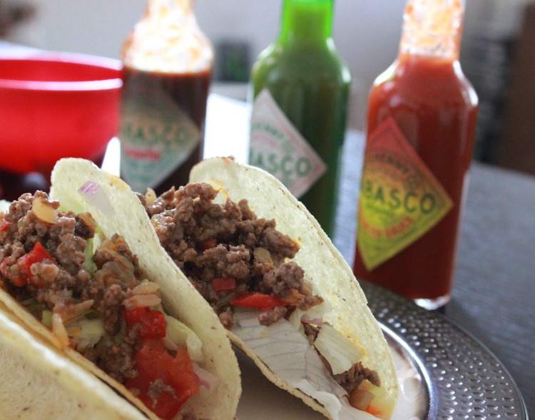 tacos, receta, tabasco, taquiza, carne molida