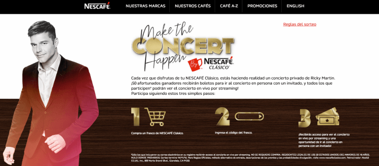 ricky martin, nescafe, concierto, concurso