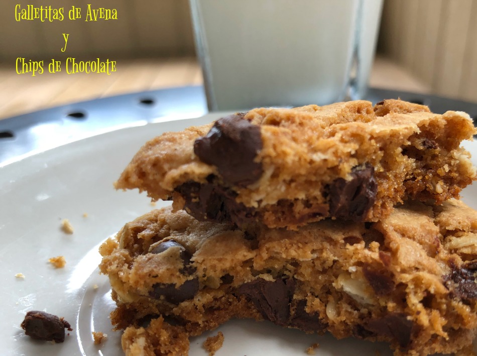 receta, galleta, avena, chips chocolate