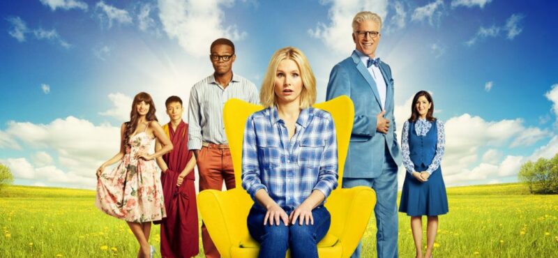 The Good Place series poster, symbolizing a lighthearted yet deep philosophical journey.