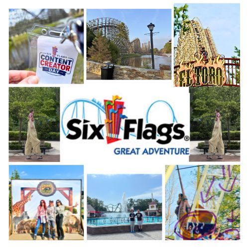 Family enjoying a day at Six Flags Great Adventure during the 2026 spring season