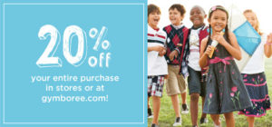 Cupón 20% off del total de tu compra en Gymboree - Mama XXI