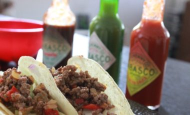 tacos, receta, tabasco, taquiza, carne molida