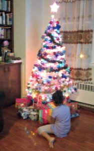 fiestas, familia, árbol navidad, regalos, navidad
