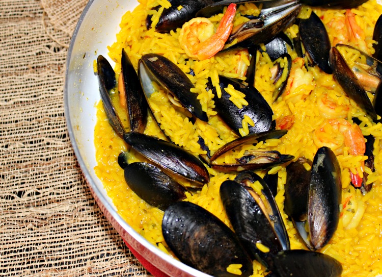 paella, receta, ingredientes, caldo, facil, arroz