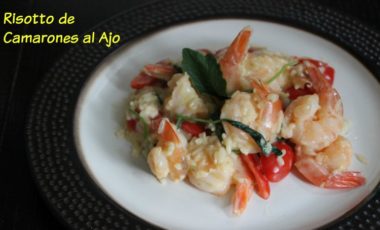risotto, camarones, ajo, receta, arroz, cuatro quesos