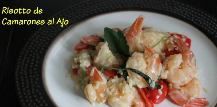 risotto, camarones, ajo, receta, arroz, cuatro quesos