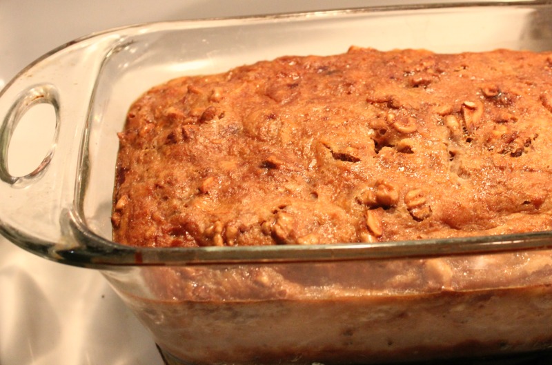 budin, pan, receta, nueces, leche