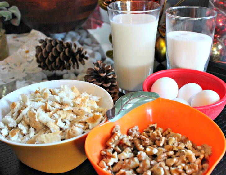 budin de pan, receta, nueces, leche