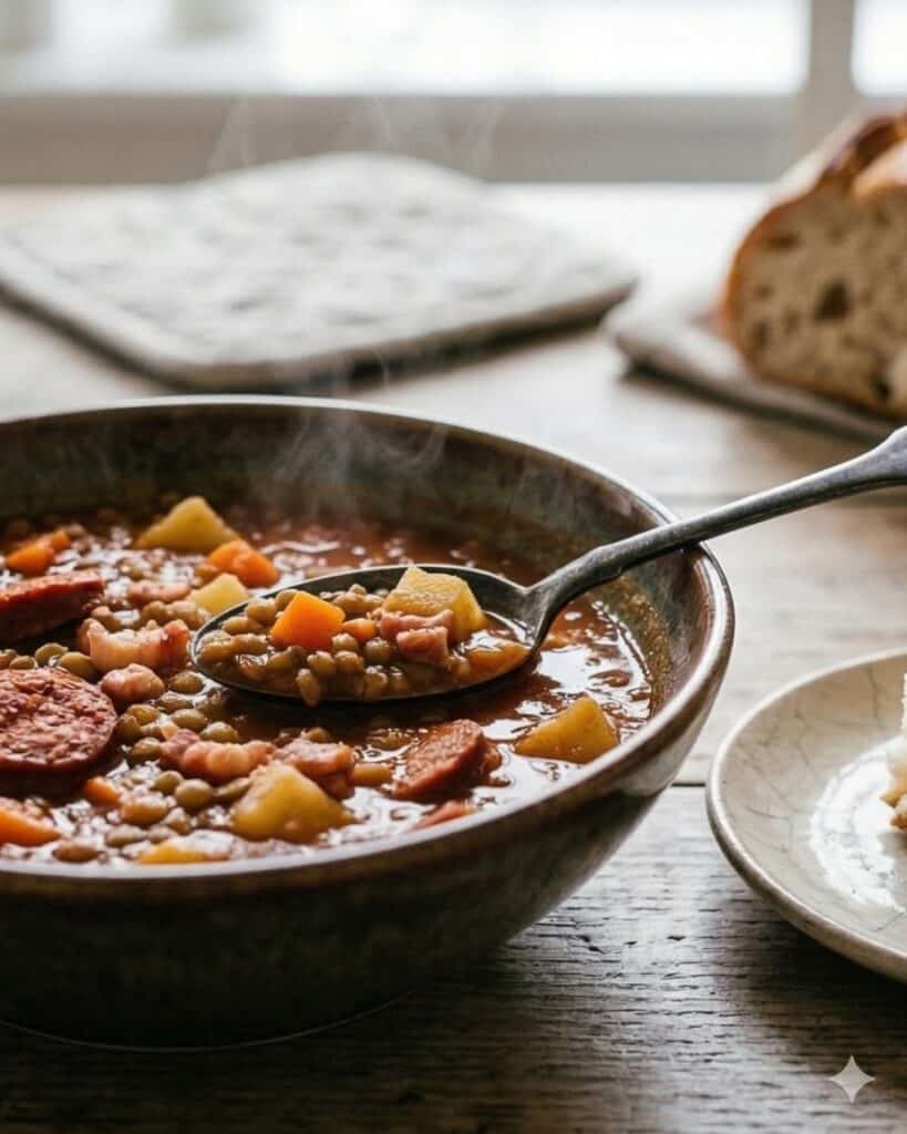 Guiso de Lentejas, Receta